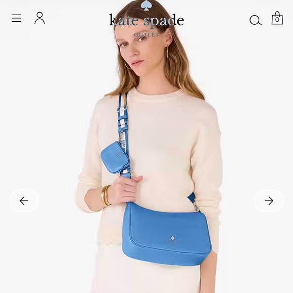 Kate Spade Vibrant Blue Shoulder Bag with Pouch - Picture 3 of 5